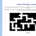 Parts of the body: crossword / Test részei: keresztrejtvény - Munkavállalói szókincs fejlesztése 5.